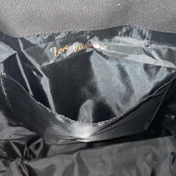 Victoria Secret Striped Light Pink & Black Overnight Tote Bag EUC - Picture 7 of 7